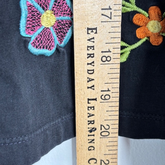 VTG Michael Simon Embroidered Cardigan L Lightweight Floral Boho Artsy Lagenlook - Picture 6 of 10